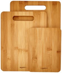 AmazonBasics 3-Piece Bamboo Cutting Board Set