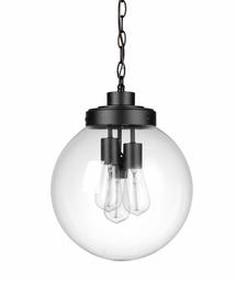 Amazon Brand – Stone & Beam Contemporary Outdoor Pendant Light with Clear Glass Shade, Vintage Edison Bulb Included, 15