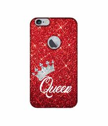 Amazon Brand - Solimo Designer Queen On Red Glitter UV Printed Soft Back Case Mobile Cover for Apple iPhone 6 Plus / 6S Plus (Logo Cut)