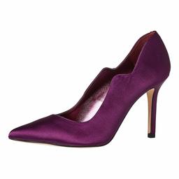 FIND Women’s Closed-Toe Pumps in Satin with Asymmetric Edges, Purple, 8 UK,04/01/2003