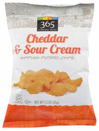 365 Everyday Value, Rippled Potato Chips, Cheddar & Sour Cream, 1.5 oz