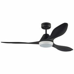 Amazon Brand – Rivet Modern Angular 3 Blade Ceiling Flush Mount Fan with Integrated LED Light - 42 x 42 x 12 Inches, Matte Black