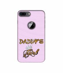 Amazon Brand - Solimo Designer Daddy's Girl in Glitter Pattern 3D Printed Hard Back Case Mobile Cover for Apple iPhone 8 Plus (with Logo Cut)