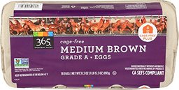 365 Everyday Value, Cage-Free Medium Brown Eggs, 18 ct