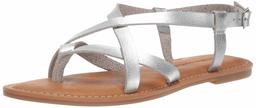 Amazon Essentials - Sandali a listini, casual, da donna, Argento (Silver Slr), 7.5 B US (EU 38)