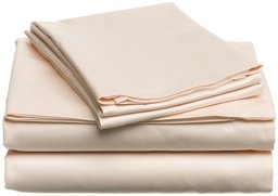 Pinzon Hemstitch 400-Thread-Count Egyptian Cotton Sateen Twin Sheet Set, Blush