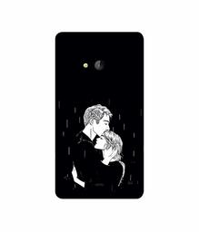 Amazon Brand - Solimo Designer Couples Standing in Rain 3D Printed Hard Back Case Mobile Cover for Microsoft Lumia 540