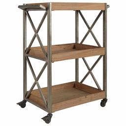 Amazon Brand – Stone & Beam Rustic Serving Cart - 33 Inch, Acacia