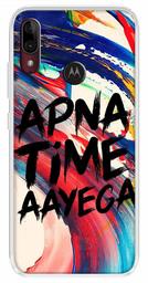 Amazon Brand - Solimo Designer Multicolor Apna Time Ayega Art Design Printed Soft Back Case Mobile Cover for Motorola Moto E6s / Motorola Moto E6 Plus