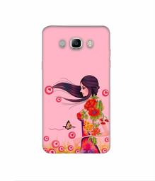 Amazon Brand - Solimo Designer Lady Vector Pattern 3D Printed Hard Back Case Mobile Cover for Samsung Galaxy J7 (2016)