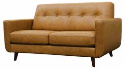 Amazon Brand – Rivet Sloane Modern Leather Loveseat with Tufted Back, 64.2