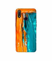 Amazon Brand - Solimo Designer Gold Yellow and Sky Blue Paint 3D Printed Hard Back Case Mobile Cover for Realme 3 Pro