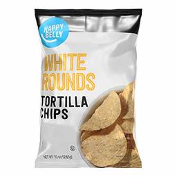 Amazon Brand - Happy Belly White Rounds Tortilla Chips, 10 Ounce