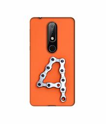 Amazon Brand - Solimo Designer Number Four 3D Printed Hard Back Case Mobile Cover for Nokia 6.1 Plus