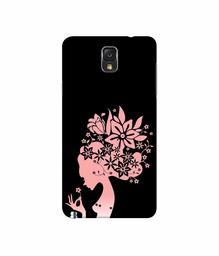 Amazon Brand - Solimo Designer Pink Color Lady Vector 3D Printed Hard Back Case Mobile Cover for Samsung Galaxy Note 3 N9000