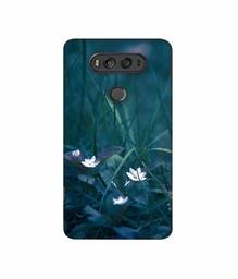 Amazon Brand - Solimo Designer White Flower 3D Printed Hard Back Case Mobile Cover for LG V20