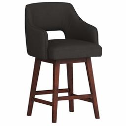 Amazon Brand – Rivet Malida Mid-Century Modern Open Back Swivel Kitchen Counter Height Stool, 37