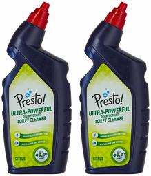 Amazon Brand - Presto! Ultra-Powerful Disinfectant Toilet Cleaner, Citrus - 750 ml (Pack of 2)