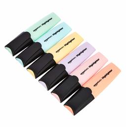 AmazonBasics Surligneurs à corps plat, Assortiment de couleurs pastel, 6 pièces