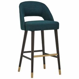 Amazon Brand – Rivet Whit Contemporary Upholstered Bar Stool with Gold Accents, 41