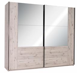 Marca Amazon - Movian Saale - Armario de 2 puertas correderas con espejo, 200 x 217,6 x 66 cm (roble Wellington)