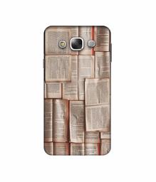 Amazon Brand - Solimo Designer Books Texture 3D Printed Hard Back Case Mobile Cover for Samsung Galaxy E5