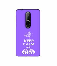 Amazon Brand - Solimo Designer Keep Calm and Shop 3D Printed Hard Back Case Mobile Cover for Nokia 6.1 Plus