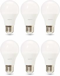 AmazonBasics Professional LED E27 Edison Screw Bulb, 60W Equivalent, Cool White - Pack of 6