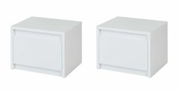 Amazon Brand - Movian Desna Nightstand (Set of 2), High Gloss White Colour