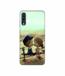 Amazon Brand - Solimo Designer Love Couples Pattern 3D Printed Hard Back Case Mobile Cover for Samsung Galaxy A70