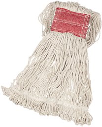 AmazonBasics Loop-End Synthetic Mop Head, 5-Inch Headband, Large, White - 6-Pack