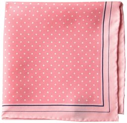 BUTTONED DOWN Men's Classic Silk Hand Rolled Pocket Square, pink dot, One Size