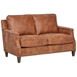 Amazon Brand – Stone & Beam Marin Leather Studded Loveseat, 60