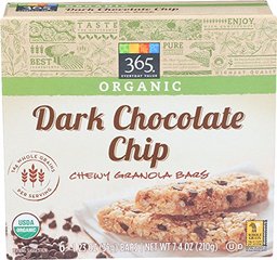 365 Everyday Value, Organic Chewy Granola Bars, Dark Chocolate Chip (6 - 1.23 bars), 7.4 oz