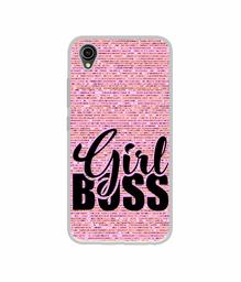 Amazon Brand - Solimo Designer Girl Boss On Pink Sparkle UV Printed Soft Back Case Mobile Cover for Vivo Y90