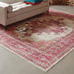 Amazon Brand – Rivet Old World Vintage Persian Area Rug, 8 x 10 Foot, Passion Pink