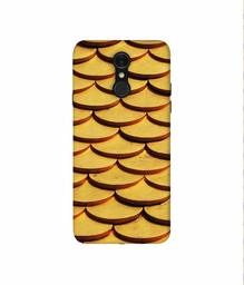 Amazon Brand - Solimo Designer Wooden Semi Circle Texture 3D Printed Hard Back Case Mobile Cover for LG Q7