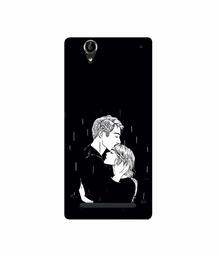 Amazon Brand - Solimo Designer Couples Standing in Rain 3D Printed Hard Back Case Mobile Cover for Sony Xperia T2 Ultra