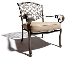 Strathwood Shaw Cast Aluminum Chair with Cushion, Set of 2