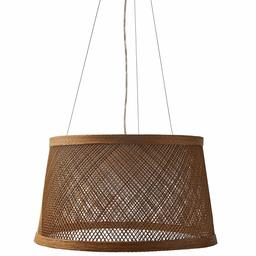 Amazon Brand – Stone & Beam Modern Coastal Raffia Ceiling Hanging Pendant Chandelier Fixture With Built-In LED Light - 20.3 x 11 Inch Shade