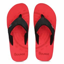 Bourge Men's Canton-11 Red Flip Flops-9 UK (43 EU) (10 US) (Canton-11-09)