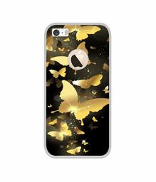 Amazon Brand - Solimo Designer Golden Butterfly Pattern UV Printed Soft Back Case Mobile Cover for Apple iPhone 5 / 5S