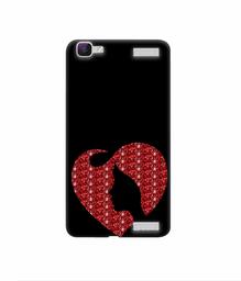 Amazon Brand - Solimo Designer Heart Shape Lady with Glitter 3D Printed Hard Back Case Mobile Cover for Vivo V1 Max