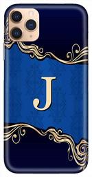 Amazon Brand - Solimo Designer Blue Pattern Alphabet-J 3D Printed Hard Back Case Mobile Cover for Apple iPhone 11 Pro Max