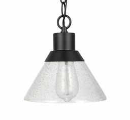 Amazon Brand – Stone & Beam Contemporary Outdoor Pendant Light with Clear Seeded Glass Shade, Vintage Edison Bulb Included, 7