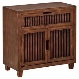 Amazon Brand – Stone & Beam Fremont Slatted 2-Door Cabinet, 31.5