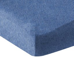 AmazonBasics Heather Cotton Jersey Fitted Baby Crib Sheet - Chambray Blue