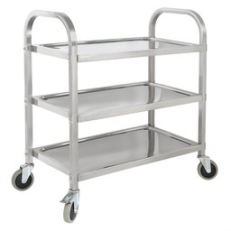 UMI Stainless Steel 3 tier Kitchen Storage Service Trolley Cart Catering Shelf with Wheels