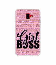 Amazon Brand - Solimo Designer Girl Boss On Pink Sparkle UV Printed Soft Back Case Mobile Cover for Samsung Galaxy J6 Plus