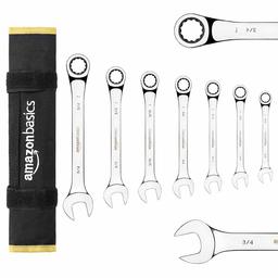 AmazonBasics Ratcheting Wrench Set - SAE, 7-Piece